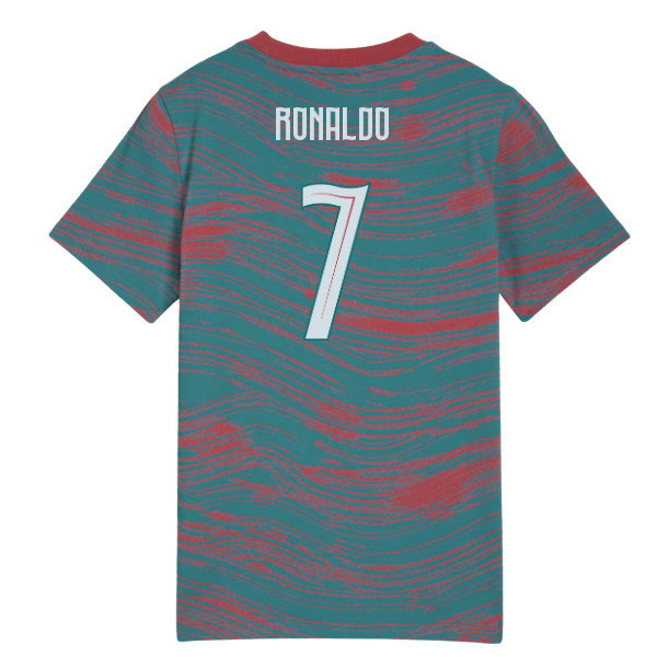 2026-2027 Portugal FtblCulture Tee AOP (Red-Green) - Kids (Ronaldo 7)-SoccerKits Hub | Buy Soccer Jerseys Online